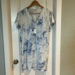 Subtle Luxury embroidered tie-dye swim coverup